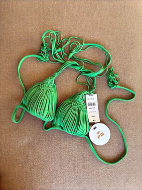 PQ Swim Macramé Triangle Bikini Top Green